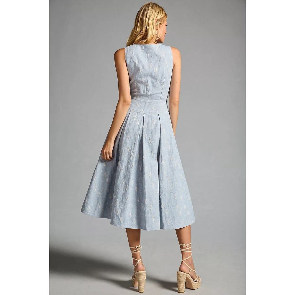 NWT❤️HUNTER BELL BUTTON-FRONT PLEATED A-LINE DRESS sz6 - Picture 3 of 11
